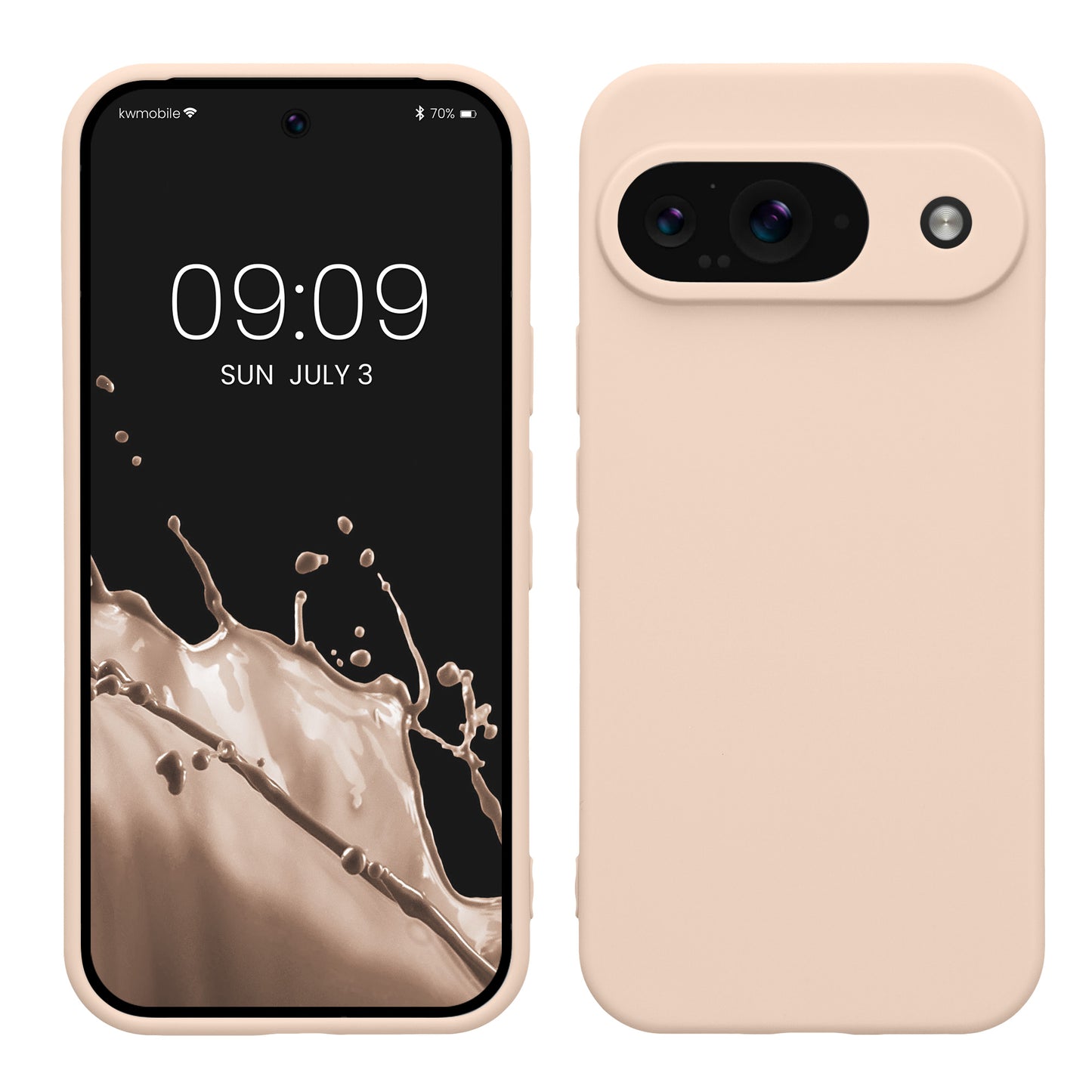kwmobile Handyhülle kompatibel mit Google Pixel 9 Hülle - Handy Case aus weichem Silikon in Coconut Swirl Coconut Swirl  