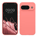 kwmobile Handyhülle kompatibel mit Google Pixel 9 Hülle - Handy Case aus weichem Silikon in Pastell Koralle Pastell Koralle  
