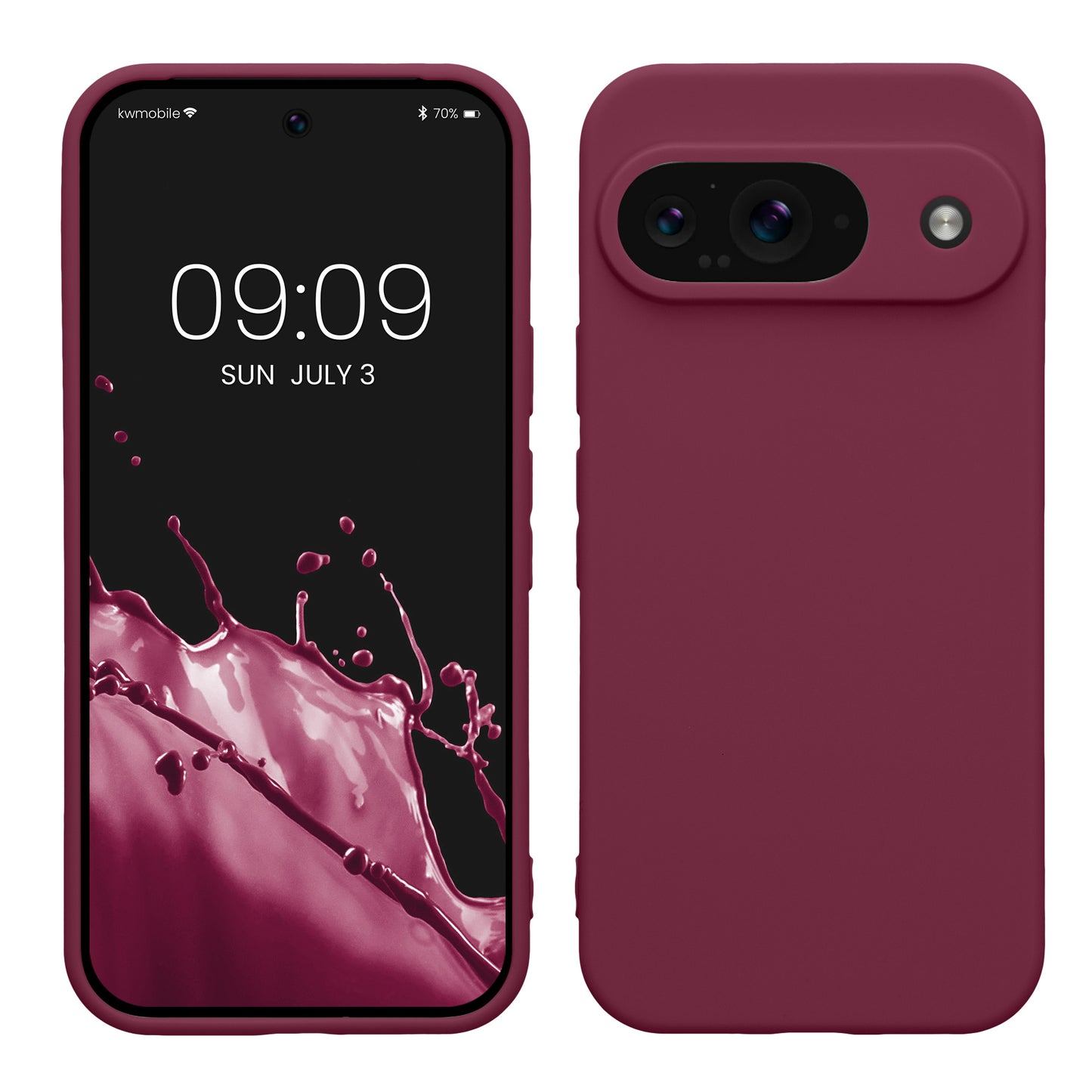 kwmobile Handyhülle kompatibel mit Google Pixel 9 Hülle - Handy Case aus weichem Silikon in Magenta Lila Magenta Lila  