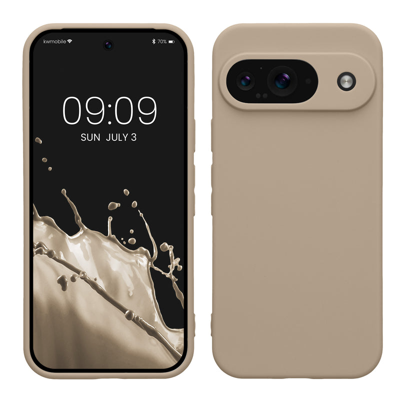kwmobile Handyhülle kompatibel mit Google Pixel 9 Hülle - Handy Case aus weichem Silikon in Creme matt Creme matt  