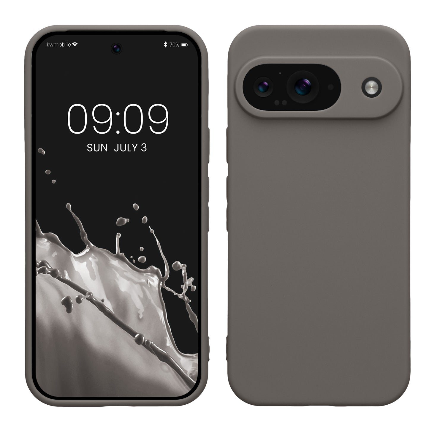 kwmobile Handyhülle kompatibel mit Google Pixel 9 Hülle - Handy Case aus weichem Silikon in Stone Dust Stone Dust  