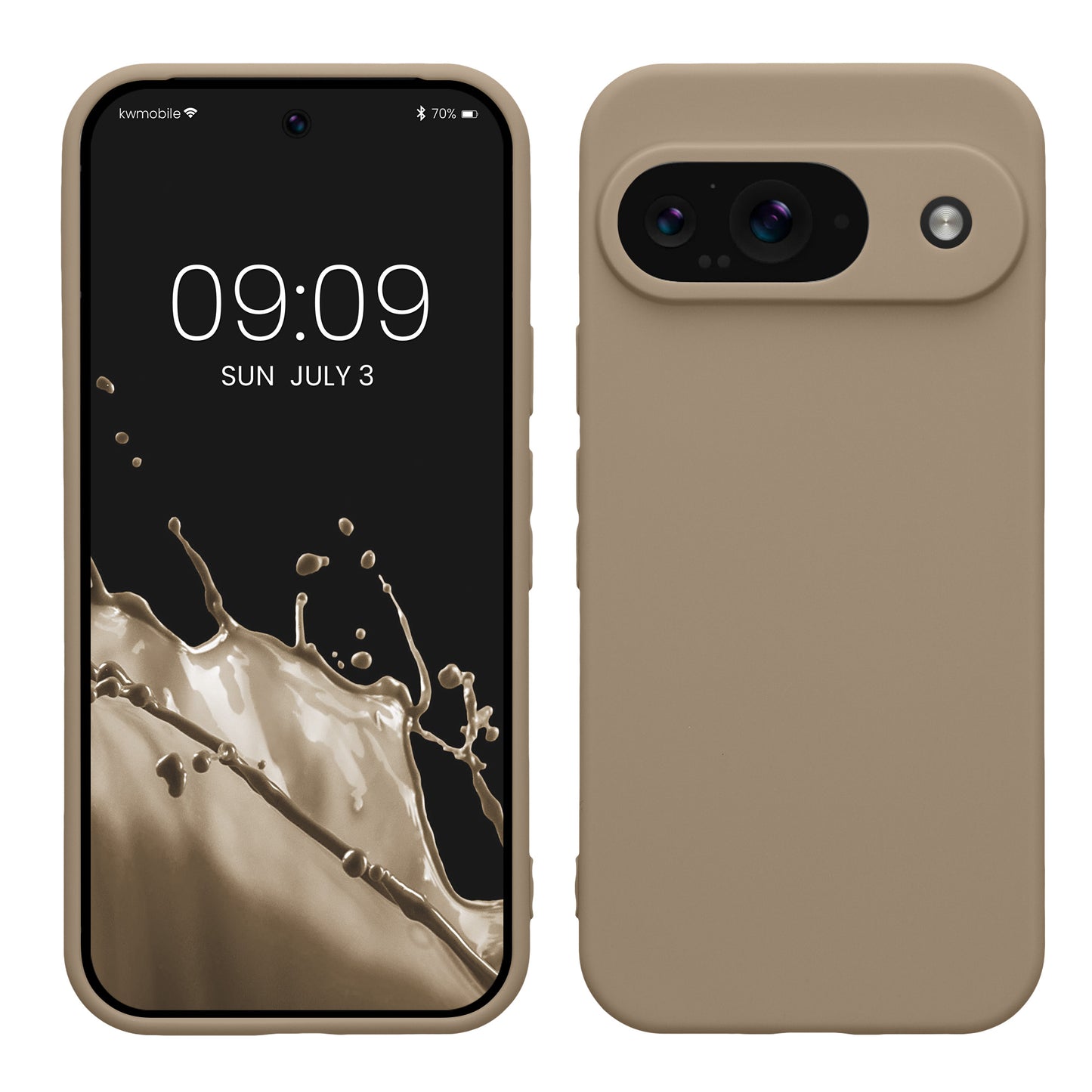 kwmobile Handyhülle kompatibel mit Google Pixel 9 Hülle - Handy Case aus weichem Silikon in Creme Creme  