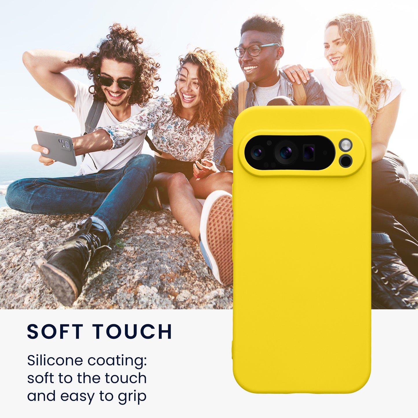 kwmobile Handyhülle für Google Pixel 9 Pro Hülle - weiches Handy Silikon Case - Schutzhülle Cover