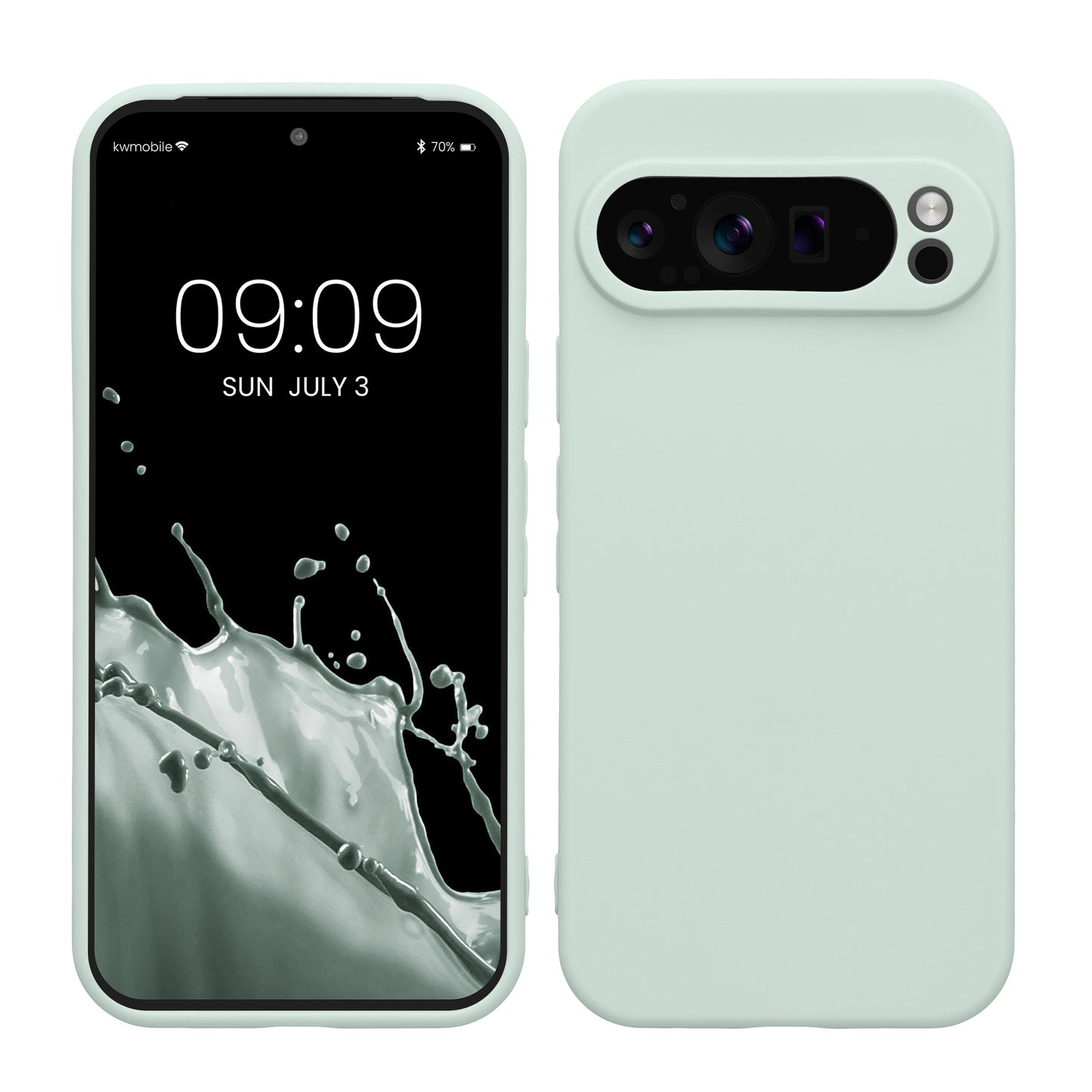 kwmobile Handyhülle kompatibel mit Google Pixel 9 Pro Hülle - Handy Case aus weichem Silikon in Cool Mint Cool Mint  