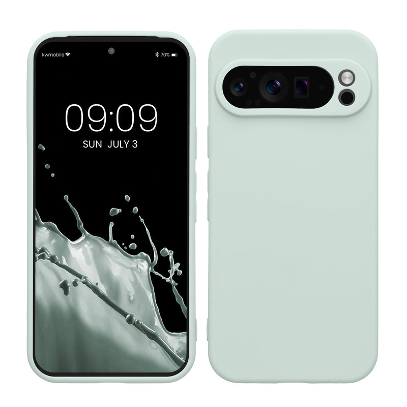 kwmobile Handyhülle kompatibel mit Google Pixel 9 Pro Hülle - Handy Case aus weichem Silikon in Cool Mint Cool Mint  