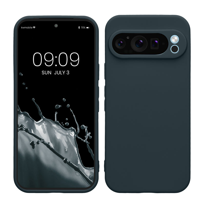 kwmobile Handyhülle kompatibel mit Google Pixel 9 Pro Hülle - Handy Case aus weichem Silikon in Dunkler Schiefer Dunkler Schiefer  