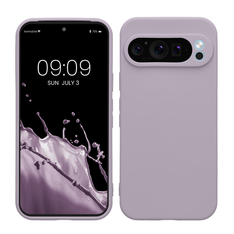 kwmobile Handyhülle kompatibel mit Google Pixel 9 Pro Hülle - Handy Case aus weichem Silikon in Lavendel Lavendel  