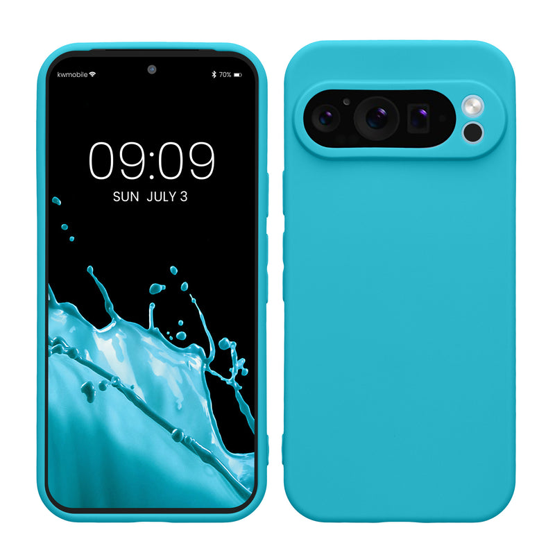 kwmobile Handyhülle kompatibel mit Google Pixel 9 Pro Hülle - Handy Case aus weichem Silikon in Cool Glacier Cool Glacier  