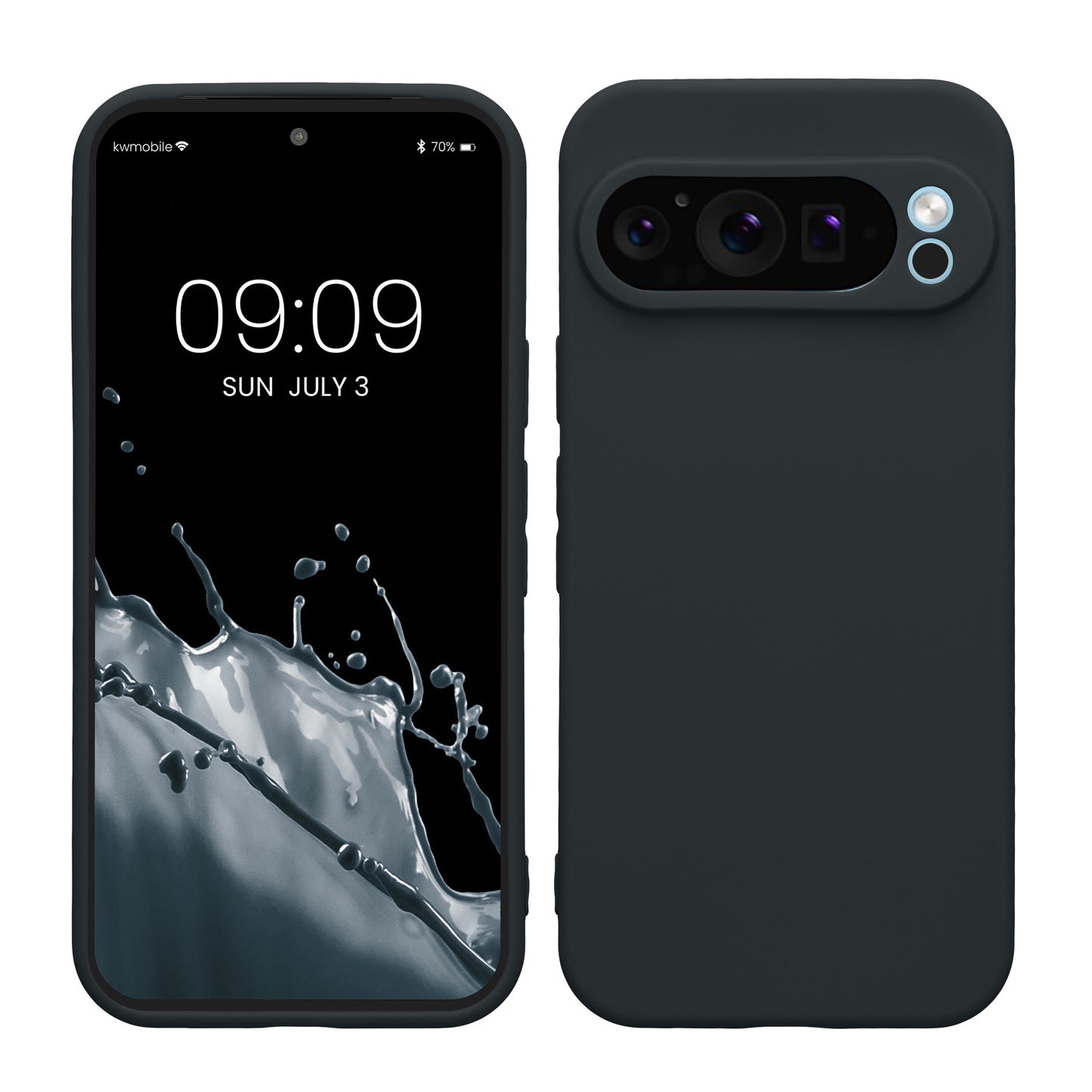 kwmobile Handyhülle kompatibel mit Google Pixel 9 Pro Hülle - Handy Case aus weichem Silikon in Heidelbeerblau Heidelbeerblau  