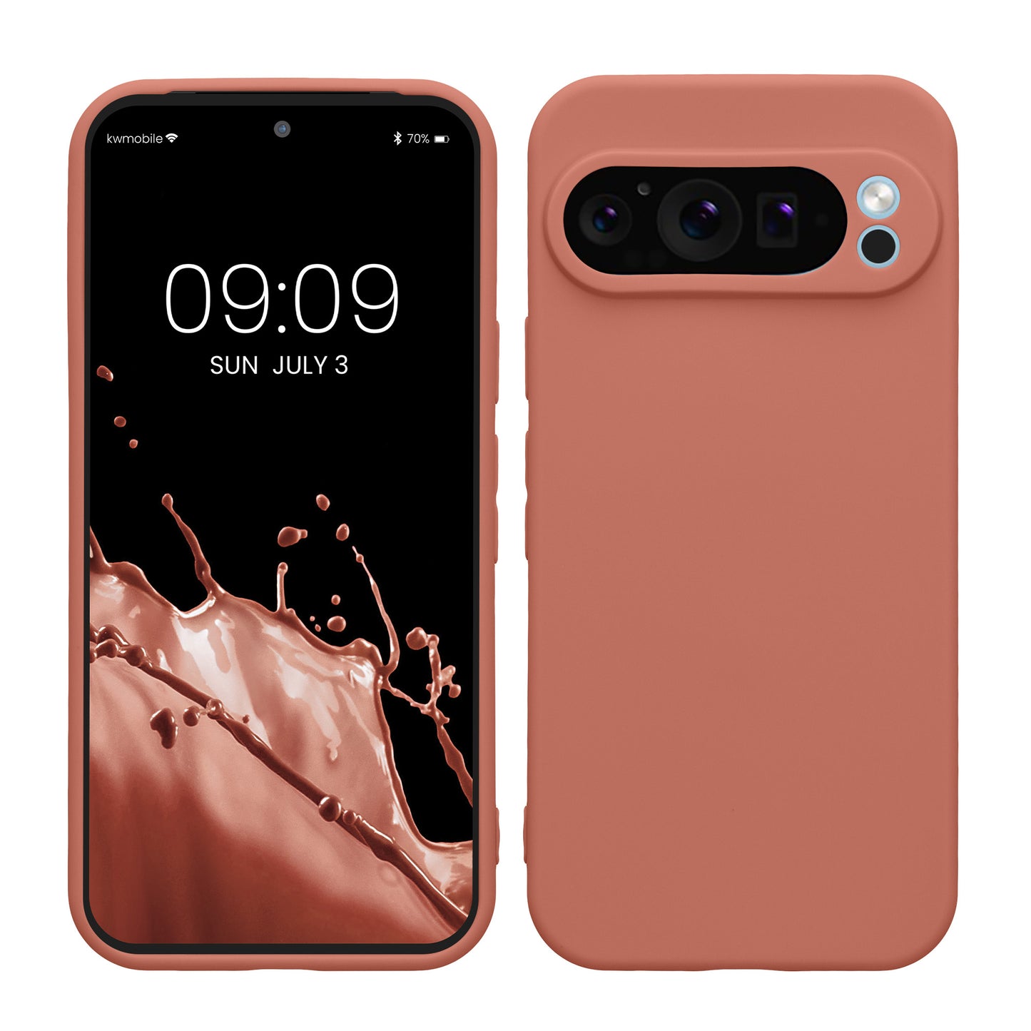 kwmobile Handyhülle kompatibel mit Google Pixel 9 Pro Hülle - Handy Case aus weichem Silikon in Winter Rose Winter Rose  
