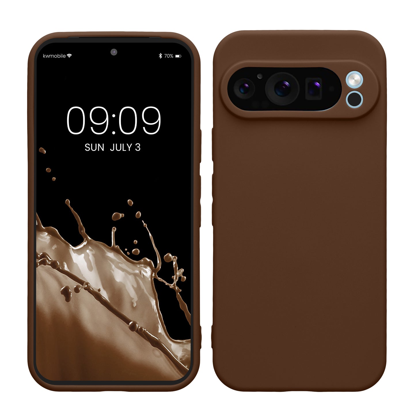 kwmobile Handyhülle kompatibel mit Google Pixel 9 Pro Hülle - Handy Case aus weichem Silikon in Chocolate Chocolate  