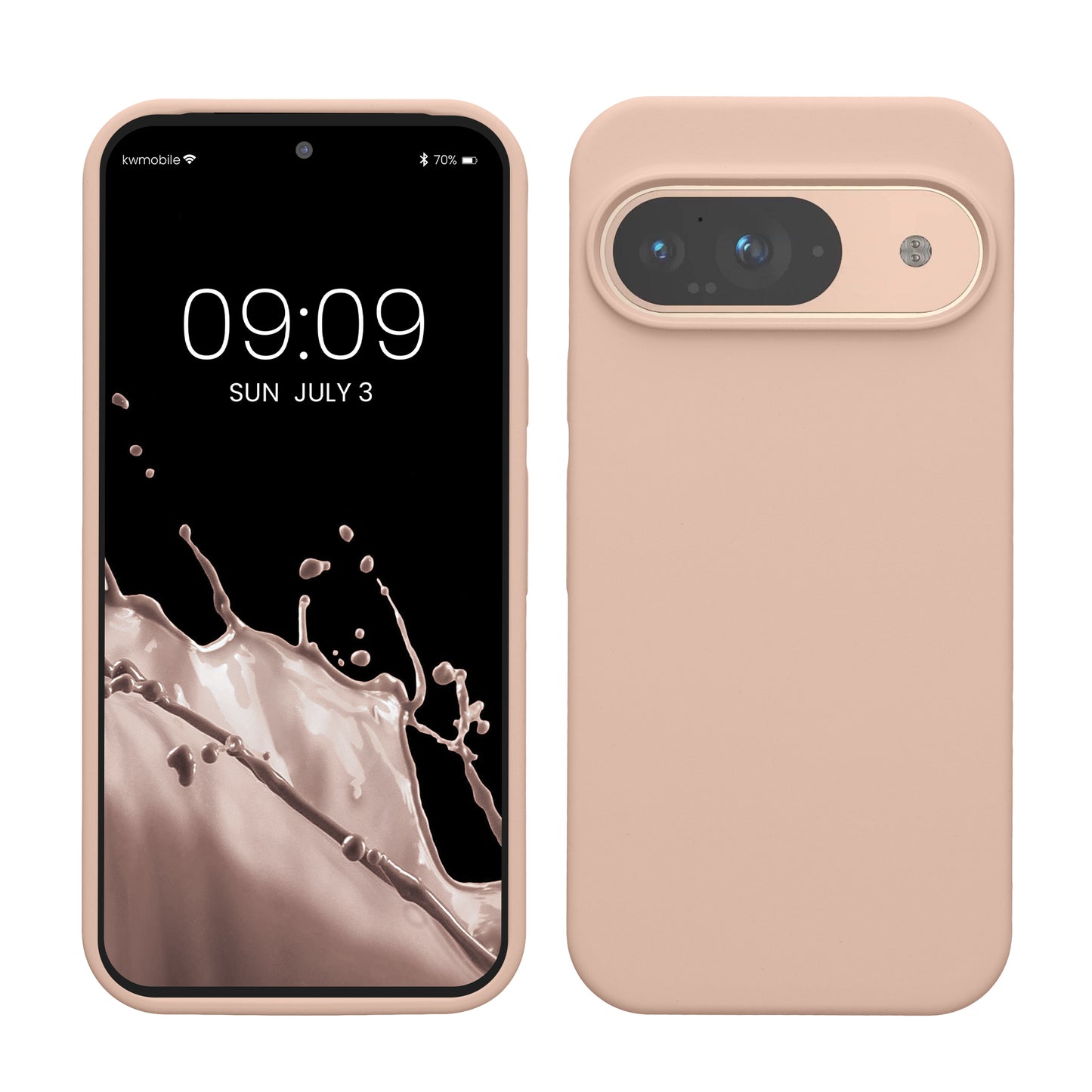 kwmobile Handyhülle für Google Pixel 9 Hülle / Google Pixel 9 Pro Hülle, für Pixel 9 Hülle / Pixel 9 Pro Hülle, für Pixel 9 Case / Pixel 9 Pro Case - Hülle Silikon - kabelloses Laden - Coconut Swirl Coconut Swirl  