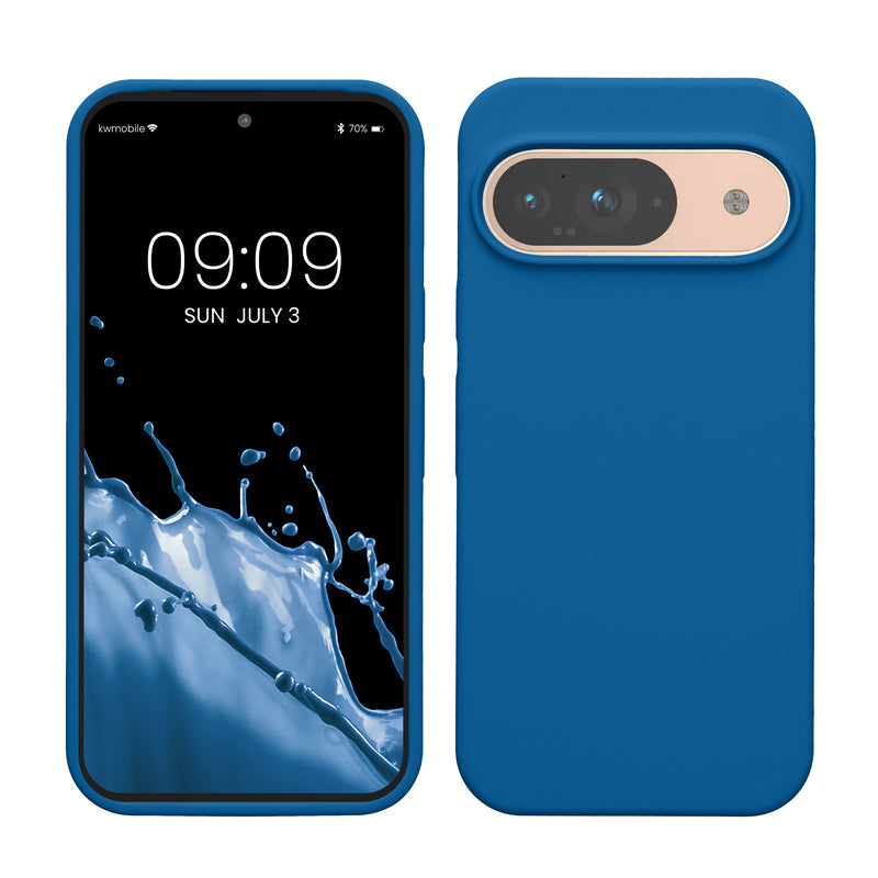 kwmobile Handyhülle für Google Pixel 9 Hülle / Google Pixel 9 Pro Hülle, für Pixel 9 Hülle / Pixel 9 Pro Hülle, für Pixel 9 Case / Pixel 9 Pro Case - Hülle Silikon - kabelloses Laden - Blue Reef Blue Reef  