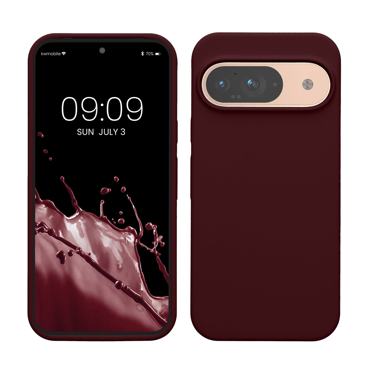 kwmobile Handyhülle für Google Pixel 9 Hülle / Google Pixel 9 Pro Hülle, für Pixel 9 Hülle / Pixel 9 Pro Hülle, für Pixel 9 Case / Pixel 9 Pro Case - Hülle Silikon - kabelloses Laden - Bordeaux Violett Bordeaux Violett  