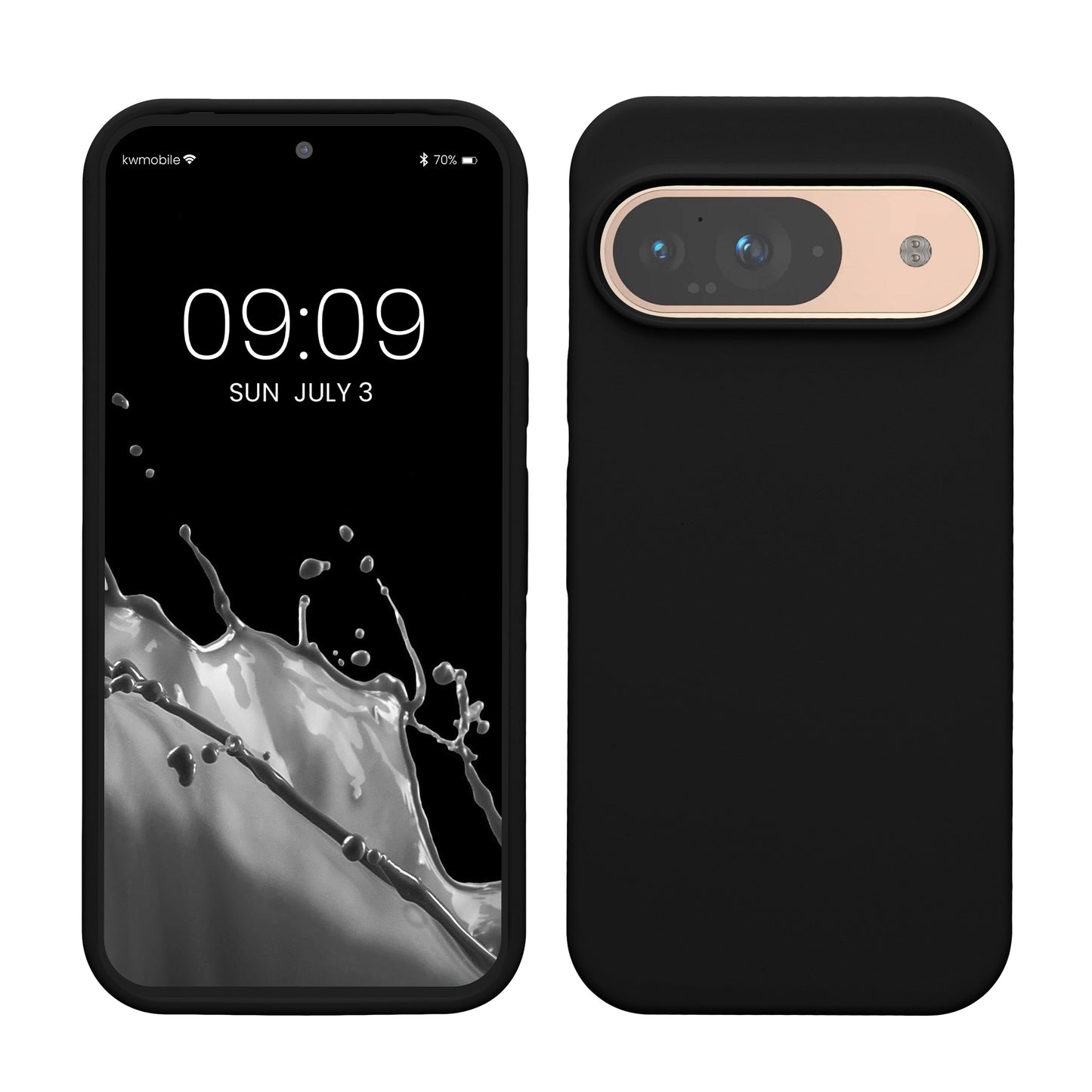 kwmobile Handyhülle für Google Pixel 9 Hülle / Google Pixel 9 Pro Hülle, für Pixel 9 Hülle / Pixel 9 Pro Hülle, für Pixel 9 Case / Pixel 9 Pro Case - Hülle Silikon - kabelloses Laden - Schwarz Schwarz  