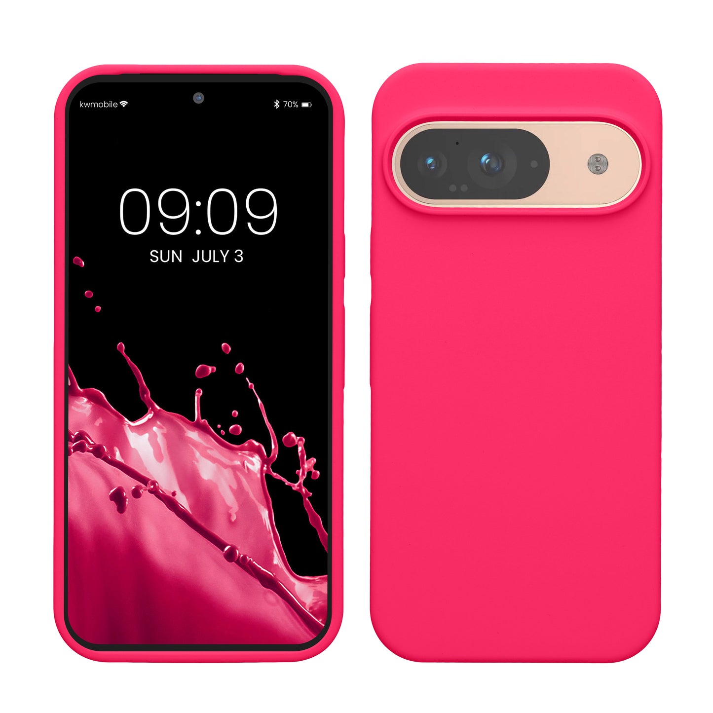kwmobile Handyhülle für Google Pixel 9 Hülle / Google Pixel 9 Pro Hülle, für Pixel 9 Hülle / Pixel 9 Pro Hülle, für Pixel 9 Case / Pixel 9 Pro Case - Hülle Silikon - kabelloses Laden - Neon Pink Neon Pink  