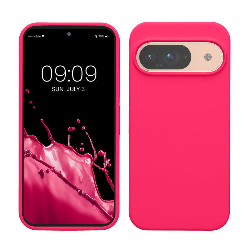 kwmobile Handyhülle für Google Pixel 9 Hülle / Google Pixel 9 Pro Hülle, für Pixel 9 Hülle / Pixel 9 Pro Hülle, für Pixel 9 Case / Pixel 9 Pro Case - Hülle Silikon - kabelloses Laden - Neon Pink Neon Pink  