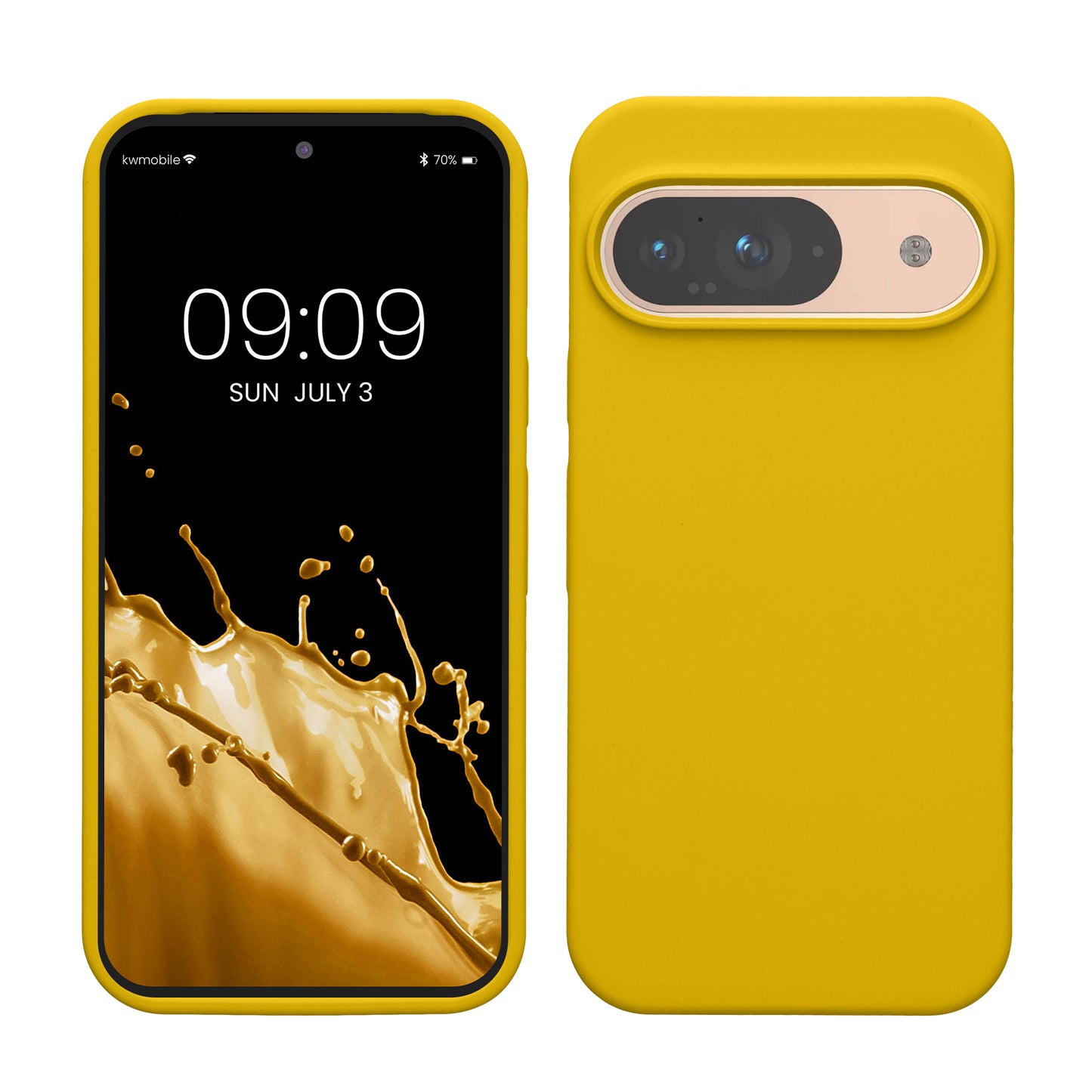 kwmobile Handyhülle für Google Pixel 9 Hülle / Google Pixel 9 Pro Hülle, für Pixel 9 Hülle / Pixel 9 Pro Hülle, für Pixel 9 Case / Pixel 9 Pro Case - Hülle Silikon - kabelloses Laden - Strahlend Gelb Strahlend Gelb  