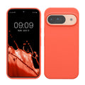 kwmobile Handyhülle für Google Pixel 9 Hülle / Google Pixel 9 Pro Hülle, für Pixel 9 Hülle / Pixel 9 Pro Hülle, für Pixel 9 Case / Pixel 9 Pro Case - Hülle Silikon - kabelloses Laden - Leuchtende Koralle Leuchtende Koralle  