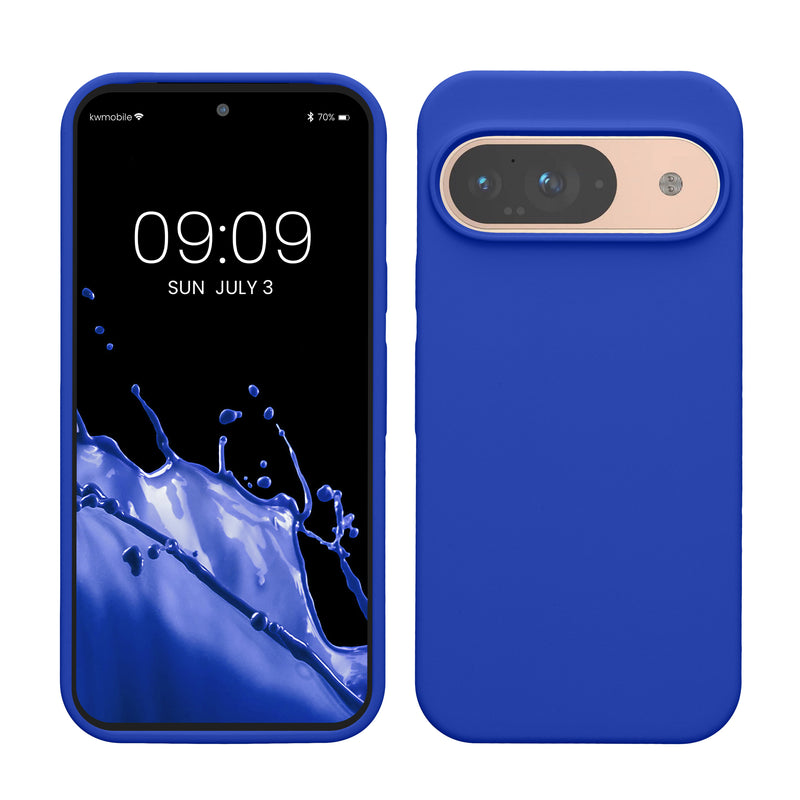 kwmobile Handyhülle für Google Pixel 9 Hülle / Google Pixel 9 Pro Hülle, für Pixel 9 Hülle / Pixel 9 Pro Hülle, für Pixel 9 Case / Pixel 9 Pro Case - Hülle Silikon - kabelloses Laden - Baltik Blau Baltik Blau  