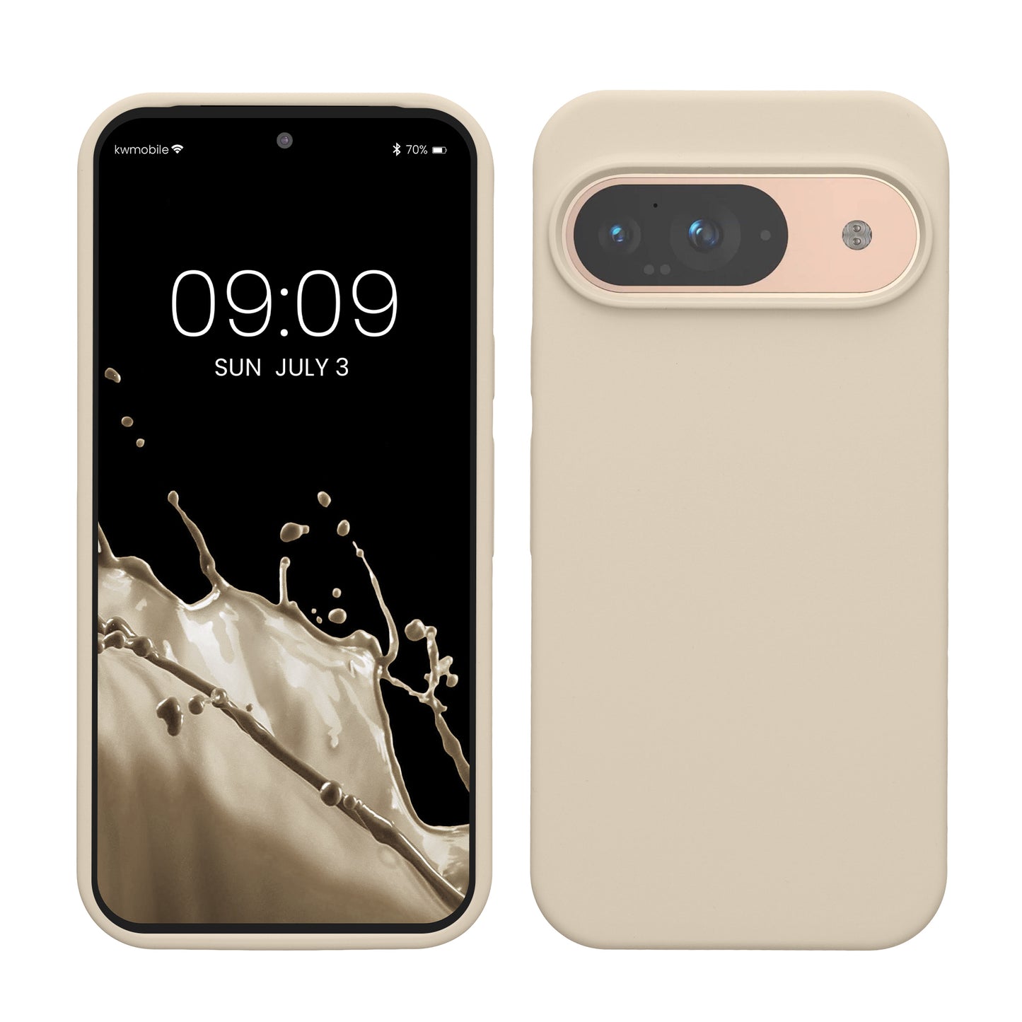 kwmobile Handyhülle für Google Pixel 9 Hülle / Google Pixel 9 Pro Hülle, für Pixel 9 Hülle / Pixel 9 Pro Hülle, für Pixel 9 Case / Pixel 9 Pro Case - Hülle Silikon - kabelloses Laden - Creme Creme  