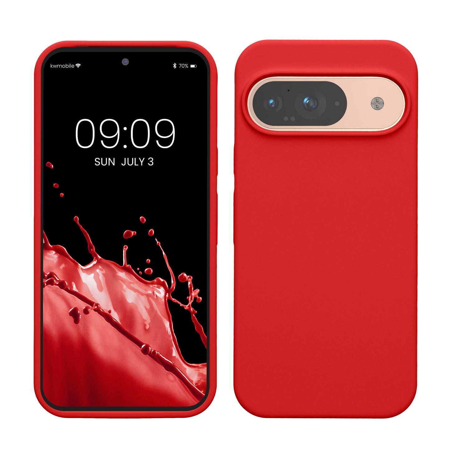 kwmobile Handyhülle für Google Pixel 9 Hülle / Google Pixel 9 Pro Hülle, für Pixel 9 Hülle / Pixel 9 Pro Hülle, für Pixel 9 Case / Pixel 9 Pro Case - Hülle Silikon - kabelloses Laden - Klassisch Rot Klassisch Rot  