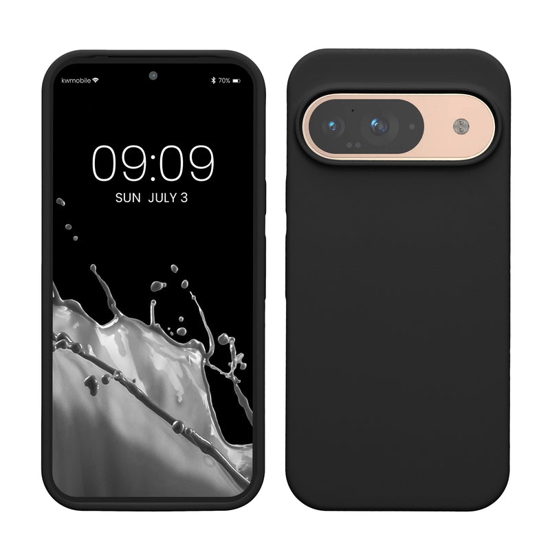kwmobile Handyhülle für Google Pixel 9 Hülle / Google Pixel 9 Pro Hülle, für Pixel 9 Hülle / Pixel 9 Pro Hülle, für Pixel 9 Case / Pixel 9 Pro Case - Hülle Silikon - kabelloses Laden - Schwarz matt Schwarz matt  