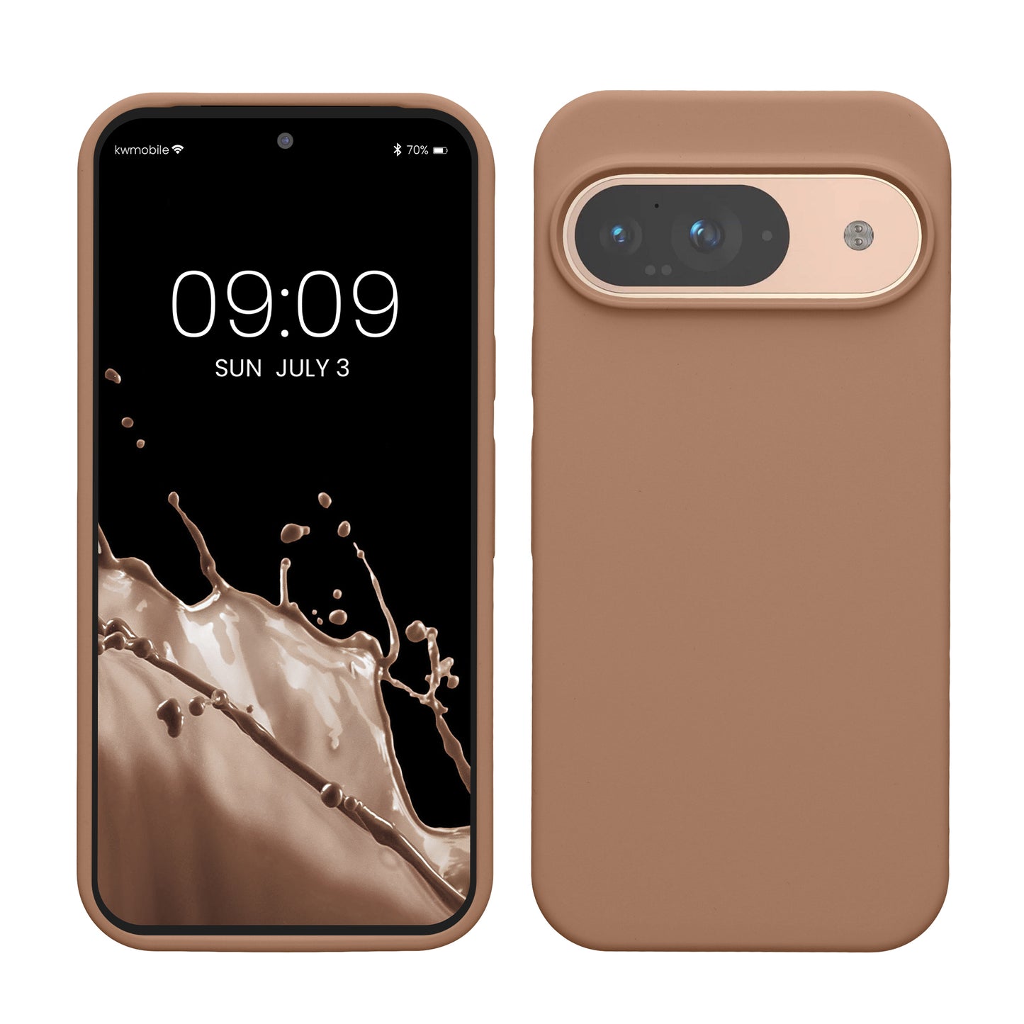 kwmobile Handyhülle für Google Pixel 9 Hülle / Google Pixel 9 Pro Hülle, für Pixel 9 Hülle / Pixel 9 Pro Hülle, für Pixel 9 Case / Pixel 9 Pro Case - Hülle Silikon - kabelloses Laden - Cappuccino Cappuccino  