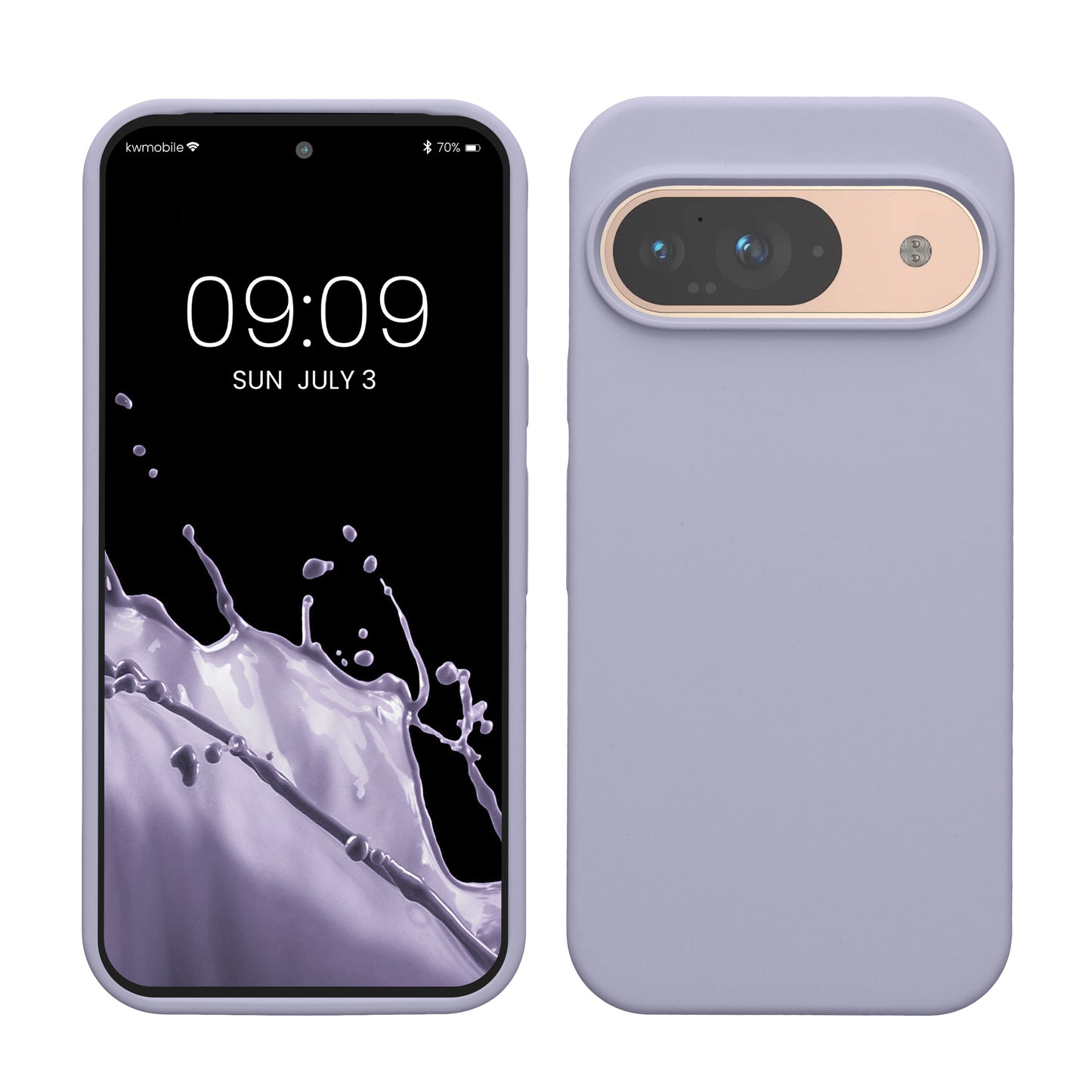 kwmobile Handyhülle für Google Pixel 9 Hülle / Google Pixel 9 Pro Hülle, für Pixel 9 Hülle / Pixel 9 Pro Hülle, für Pixel 9 Case / Pixel 9 Pro Case - Hülle Silikon - kabelloses Laden - Pastell Lavendel Pastell Lavendel  