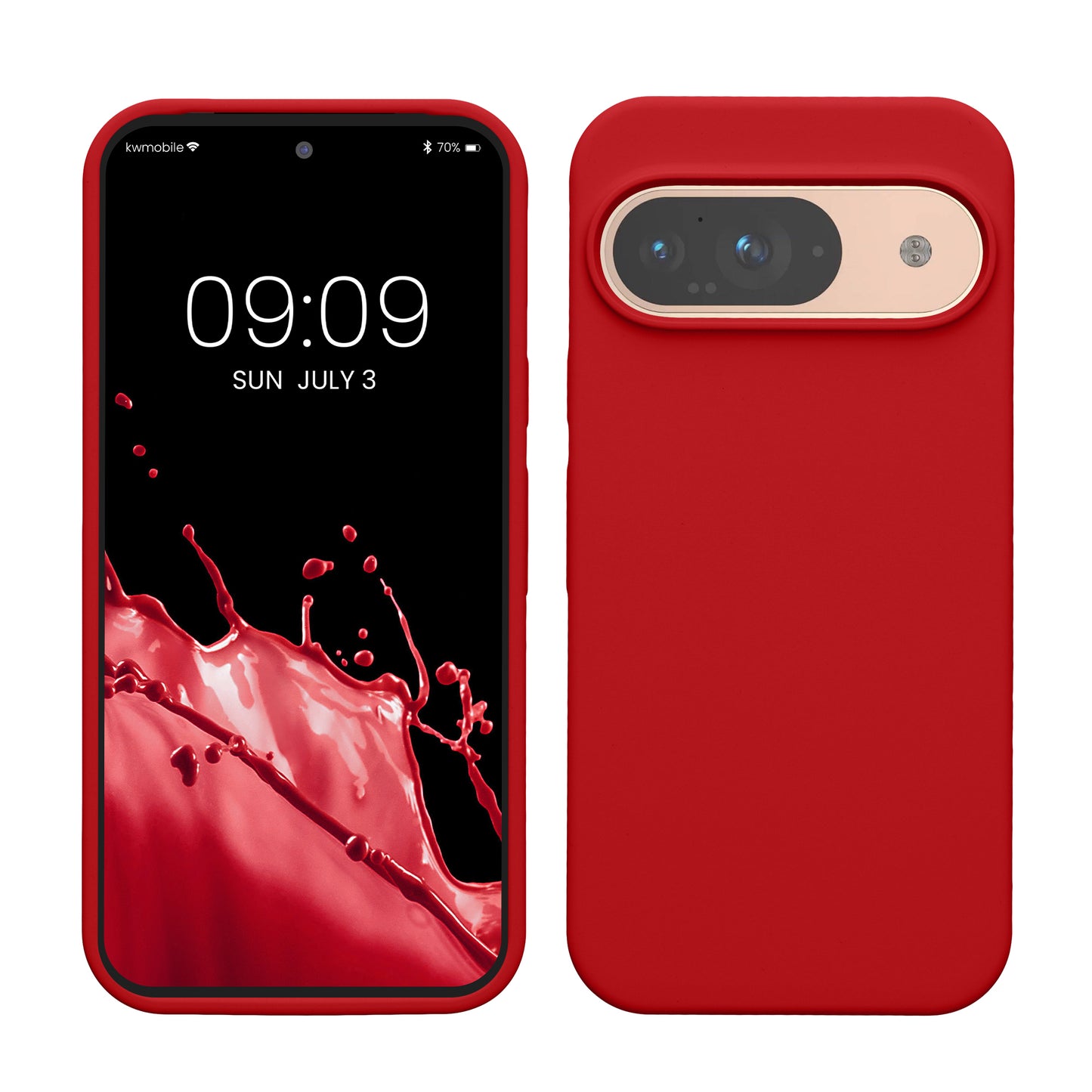 kwmobile Handyhülle für Google Pixel 9 Hülle / Google Pixel 9 Pro Hülle, für Pixel 9 Hülle / Pixel 9 Pro Hülle, für Pixel 9 Case / Pixel 9 Pro Case - Hülle Silikon - kabelloses Laden - Sweet Cherry Sweet Cherry  