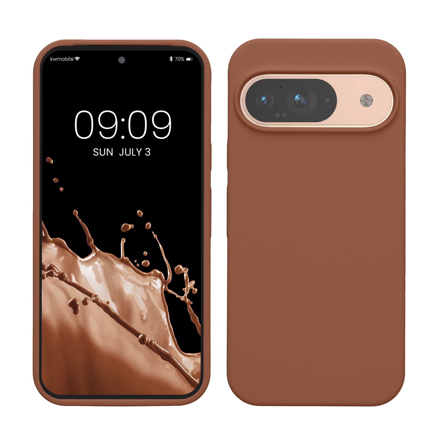 kwmobile Handyhülle für Google Pixel 9 Hülle / Google Pixel 9 Pro Hülle, für Pixel 9 Hülle / Pixel 9 Pro Hülle, für Pixel 9 Case / Pixel 9 Pro Case - Hülle Silikon - kabelloses Laden - Mokka Mokka  