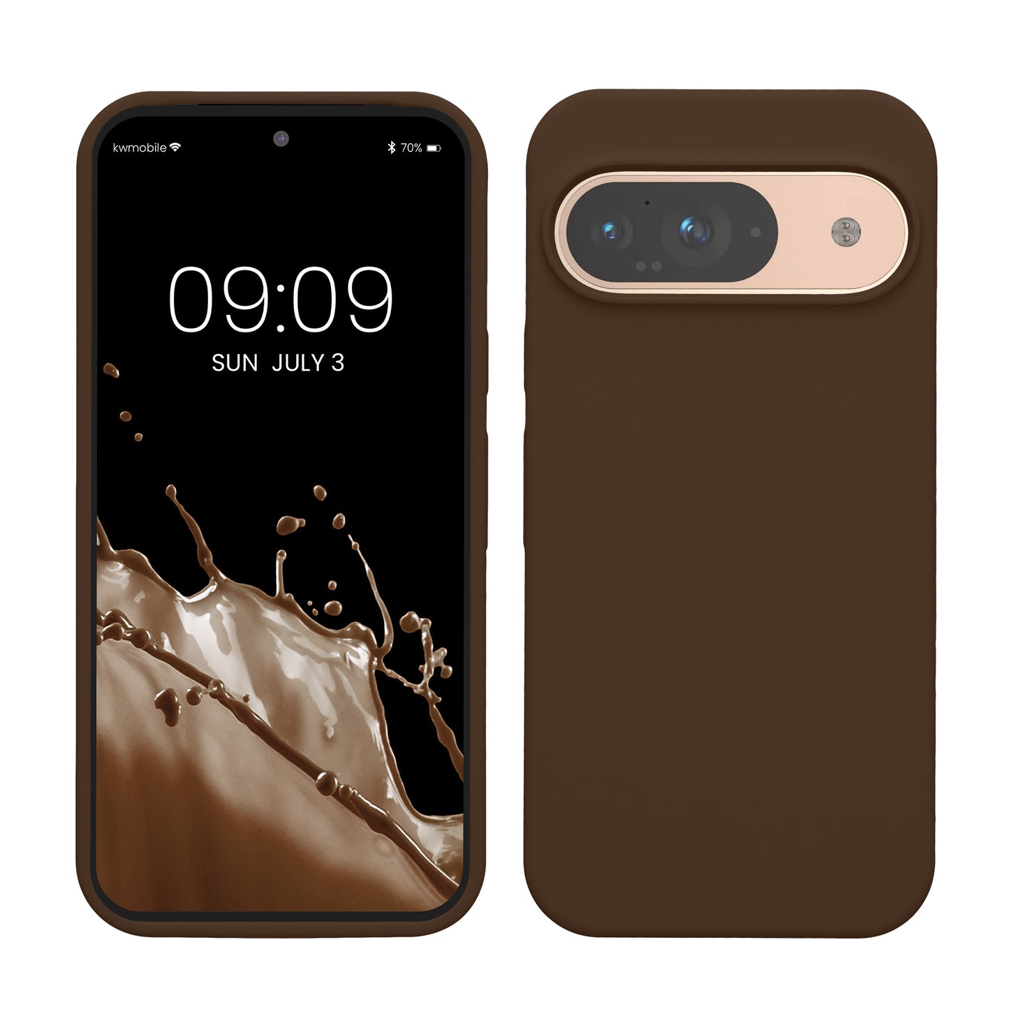 kwmobile Handyhülle für Google Pixel 9 Hülle / Google Pixel 9 Pro Hülle, für Pixel 9 Hülle / Pixel 9 Pro Hülle, für Pixel 9 Case / Pixel 9 Pro Case - Hülle Silikon - kabelloses Laden - Chocolate Chocolate  