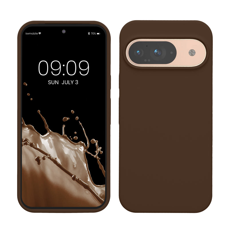 kwmobile Handyhülle für Google Pixel 9 Hülle / Google Pixel 9 Pro Hülle, für Pixel 9 Hülle / Pixel 9 Pro Hülle, für Pixel 9 Case / Pixel 9 Pro Case - Hülle Silikon - kabelloses Laden - Chocolate Chocolate  