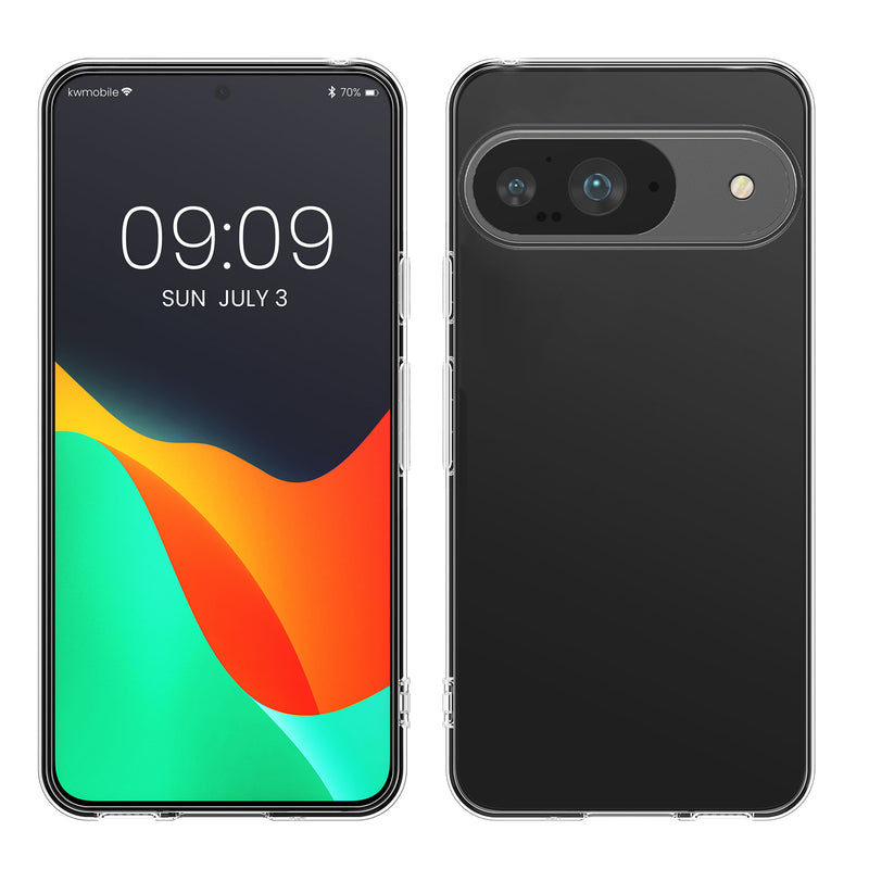 kwmobile Hülle kompatibel mit Google Pixel 9 - Silikon Handyhülle transparent - Handy Case in Transparent Transparent  