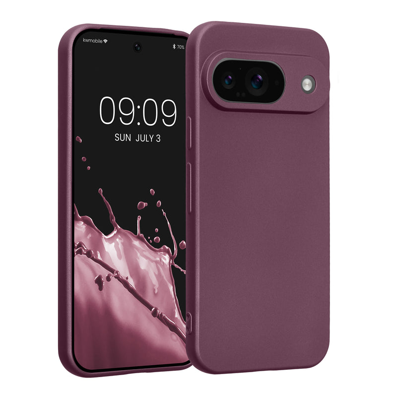 kwmobile Handyhülle kompatibel mit Google Pixel 9 Hülle - weiche Silikon Case metallisch schimmernd in Metallic Lavendel Metallic Lavendel  