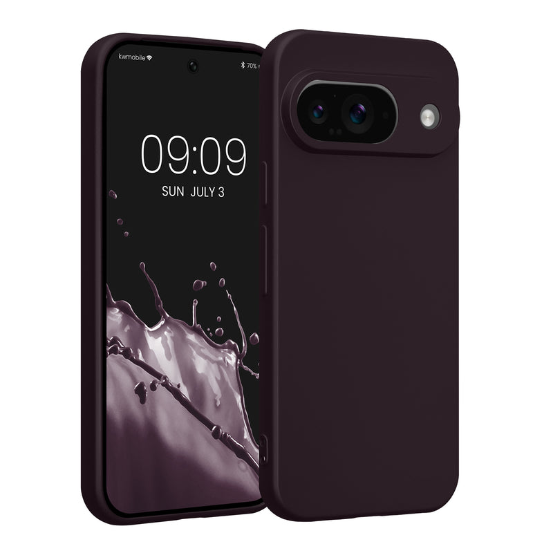 kwmobile Handyhülle kompatibel mit Google Pixel 9 Hülle - weiche Silikon Case metallisch schimmernd in Metallic Brombeere Metallic Brombeere  