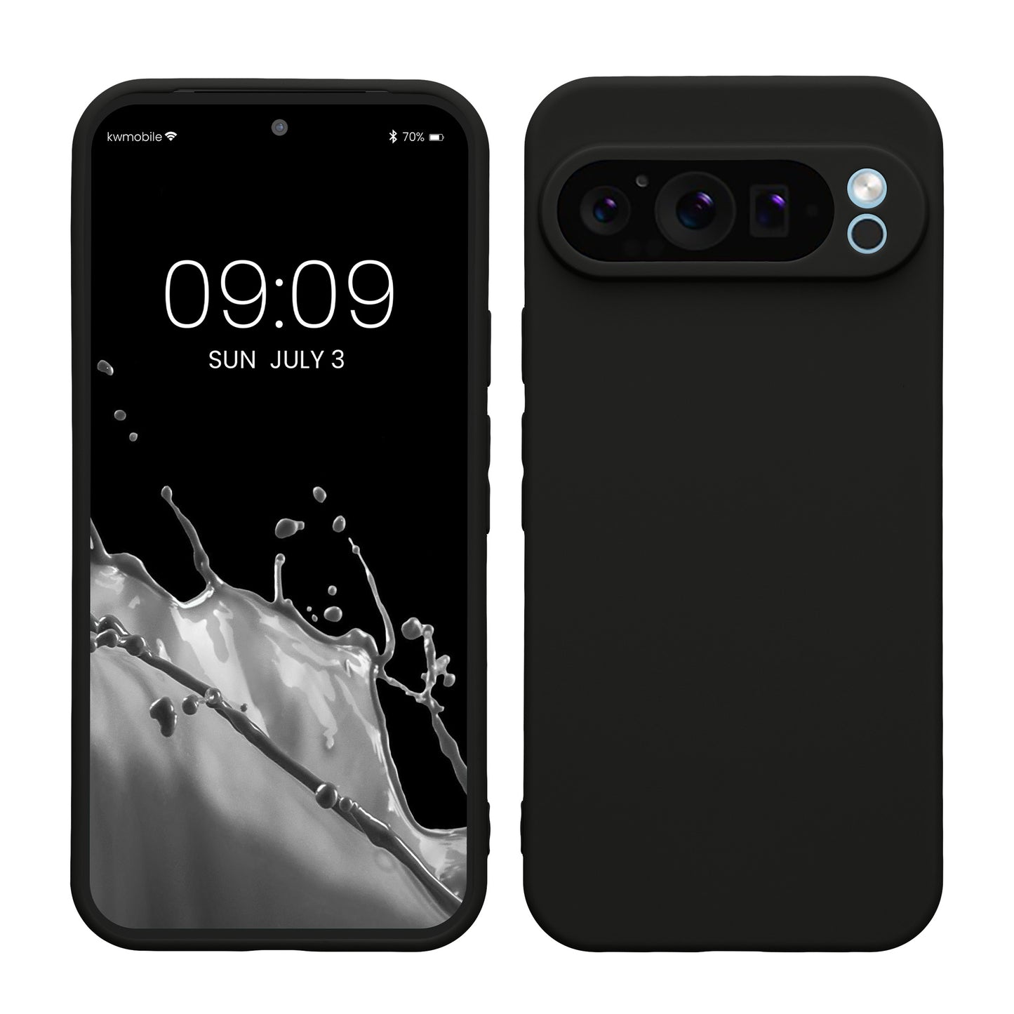 kwmobile Handyhülle kompatibel mit Google Pixel 9 Pro XL Hülle - Handy Case aus weichem Silikon in Schwarz matt Schwarz matt  