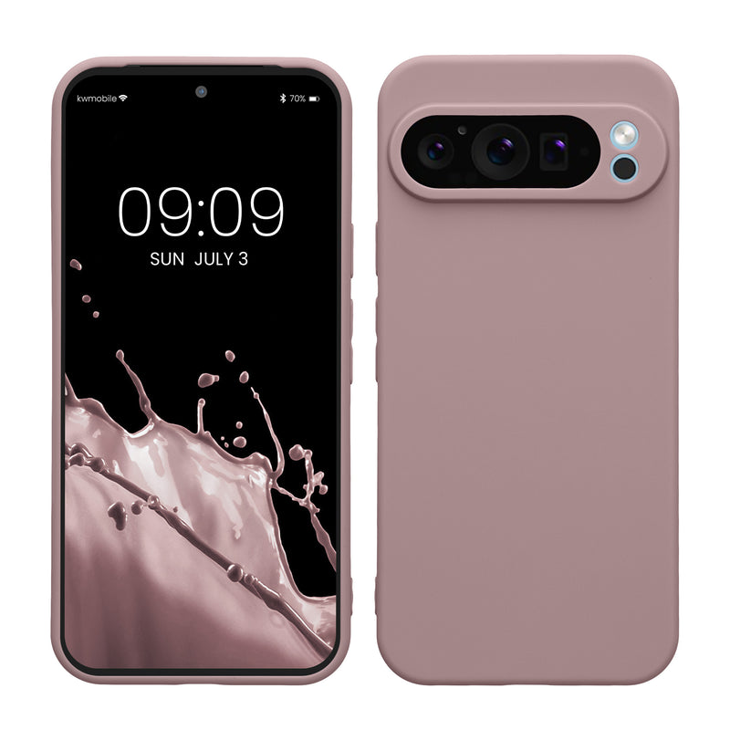 kwmobile Handyhülle kompatibel mit Google Pixel 9 Pro XL Hülle - Handy Case aus weichem Silikon in Nude Lilac Nude Lilac  