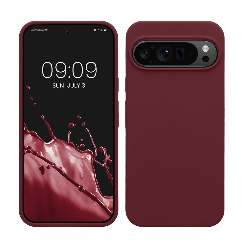 kwmobile Handyhülle für Google Pixel 9 Pro XL Hülle, für Pixel 9 Pro XL Case - Hülle Silikon - kabelloses Laden - Bordeaux Violett Bordeaux Violett  
