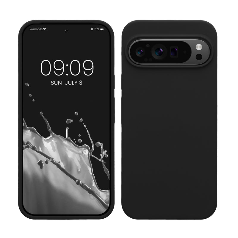 kwmobile Handyhülle für Google Pixel 9 Pro XL Hülle, für Pixel 9 Pro XL Case - Hülle Silikon - kabelloses Laden - Schwarz Schwarz  