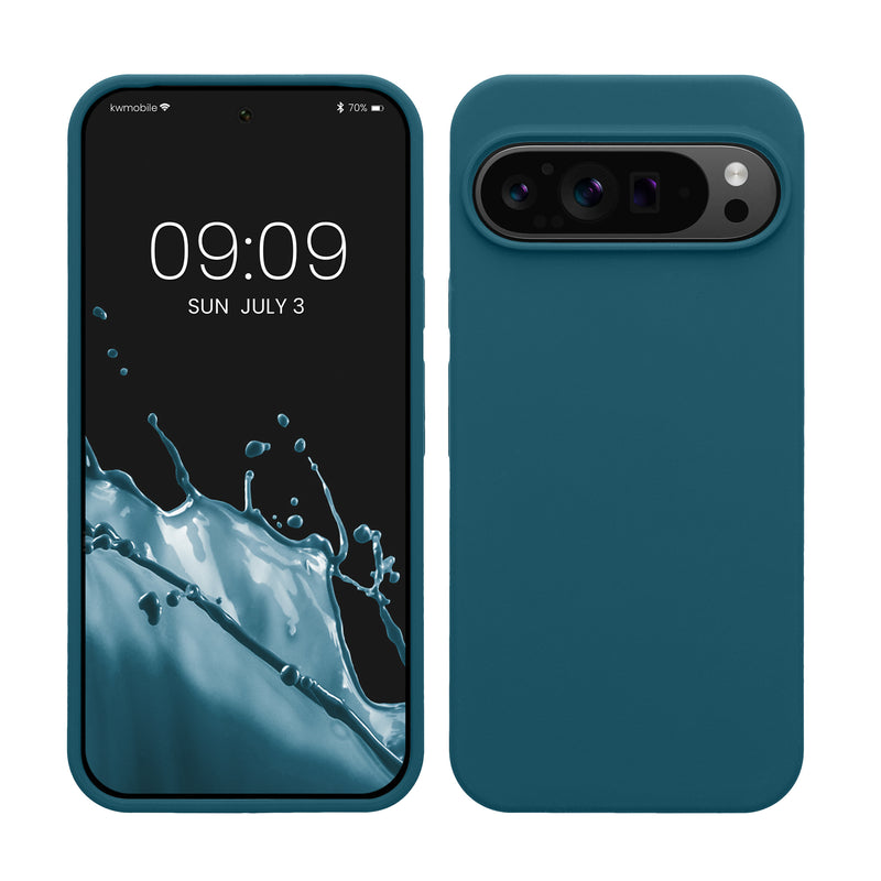 kwmobile Handyhülle für Google Pixel 9 Pro XL Hülle, für Pixel 9 Pro XL Case - Hülle Silikon - kabelloses Laden - Petrol matt Petrol matt  