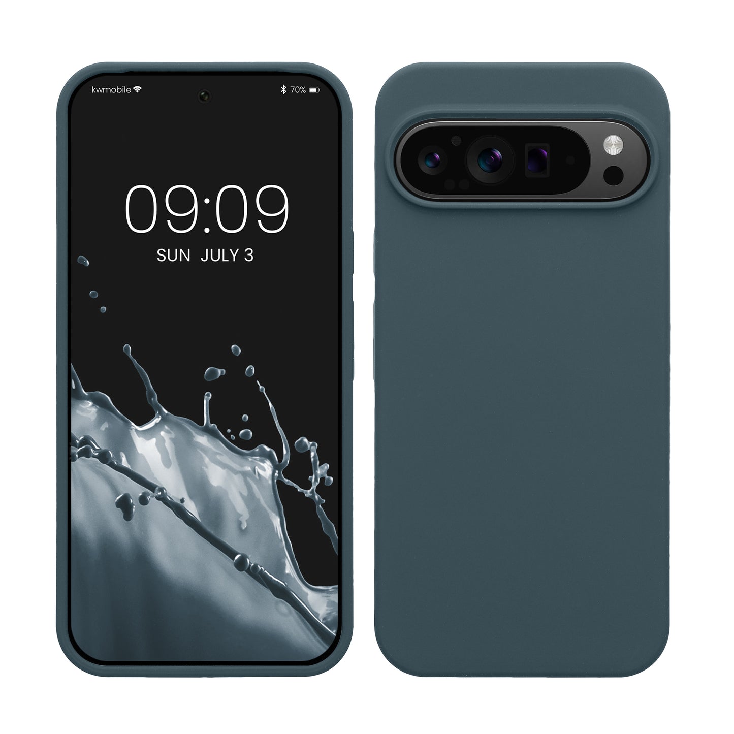 kwmobile Handyhülle für Google Pixel 9 Pro XL Hülle, für Pixel 9 Pro XL Case - Hülle Silikon - kabelloses Laden - Dunkler Schiefer Dunkler Schiefer  