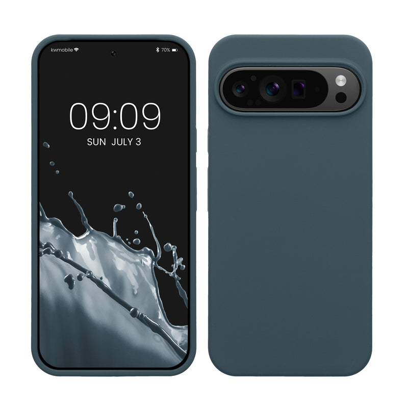 kwmobile Handyhülle für Google Pixel 9 Pro XL Hülle, für Pixel 9 Pro XL Case - Hülle Silikon - kabelloses Laden - Dunkler Schiefer Dunkler Schiefer  