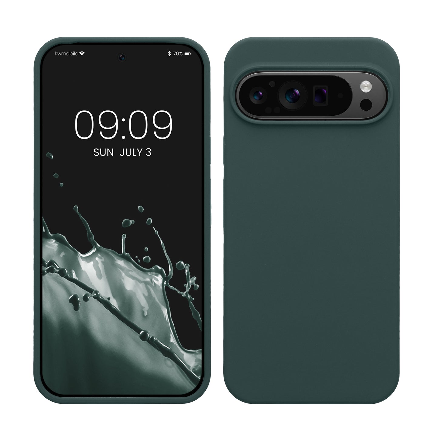 kwmobile Handyhülle für Google Pixel 9 Pro XL Hülle, für Pixel 9 Pro XL Case - Hülle Silikon - kabelloses Laden - Blaugrün Blaugrün  