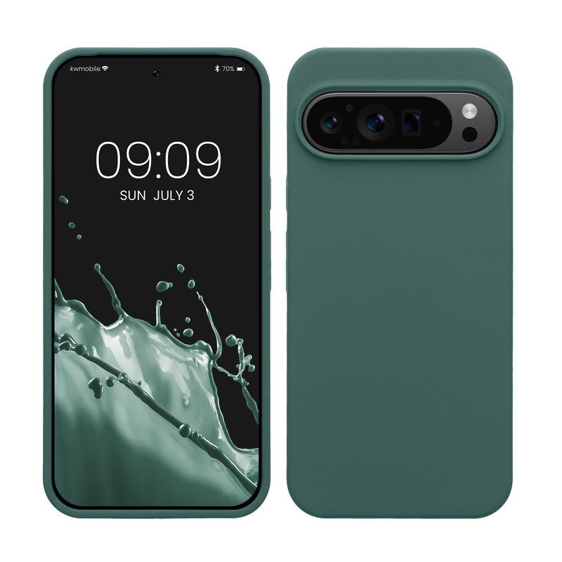 kwmobile Handyhülle für Google Pixel 9 Pro XL Hülle, für Pixel 9 Pro XL Case - Hülle Silikon - kabelloses Laden - Tannengrün Tannengrün  