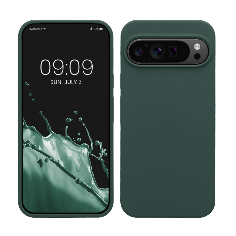 kwmobile Handyhülle für Google Pixel 9 Pro XL Hülle, für Pixel 9 Pro XL Case - Hülle Silikon - kabelloses Laden - Moosgrün Moosgrün  