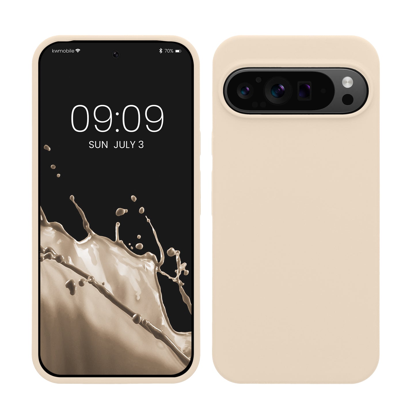 kwmobile Handyhülle für Google Pixel 9 Pro XL Hülle, für Pixel 9 Pro XL Case - Hülle Silikon - kabelloses Laden - Creme Creme  