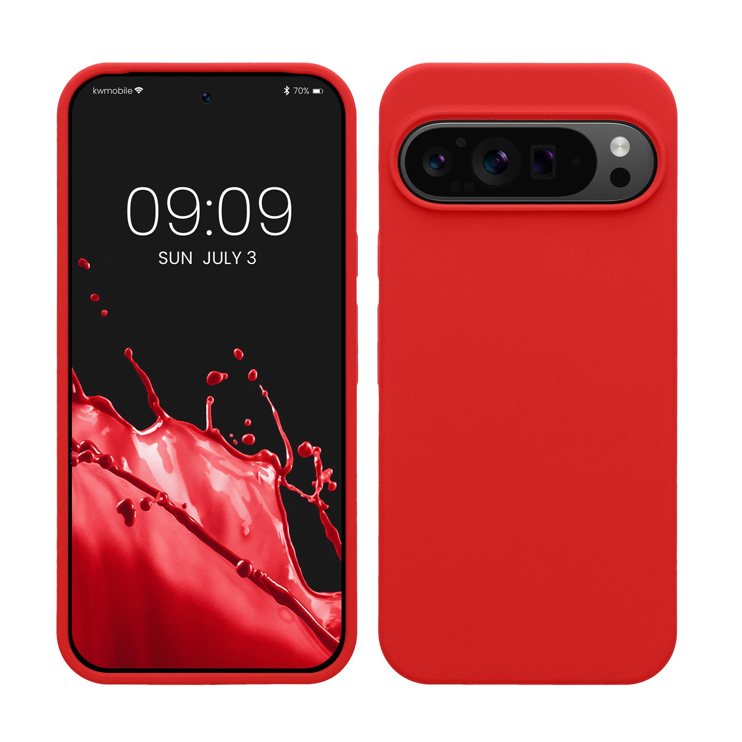 kwmobile Handyhülle für Google Pixel 9 Pro XL Hülle, für Pixel 9 Pro XL Case - Hülle Silikon - kabelloses Laden - Klassisch Rot Klassisch Rot  