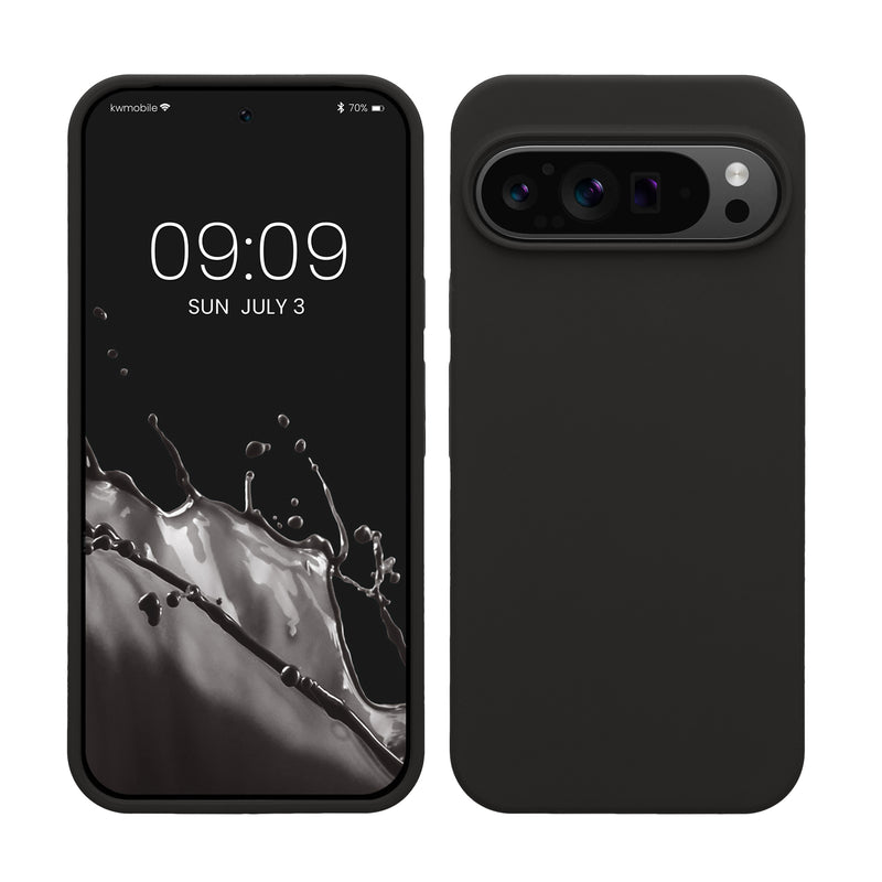 kwmobile Handyhülle für Google Pixel 9 Pro XL Hülle, für Pixel 9 Pro XL Case - Hülle Silikon - kabelloses Laden - Schwarz matt Schwarz matt  