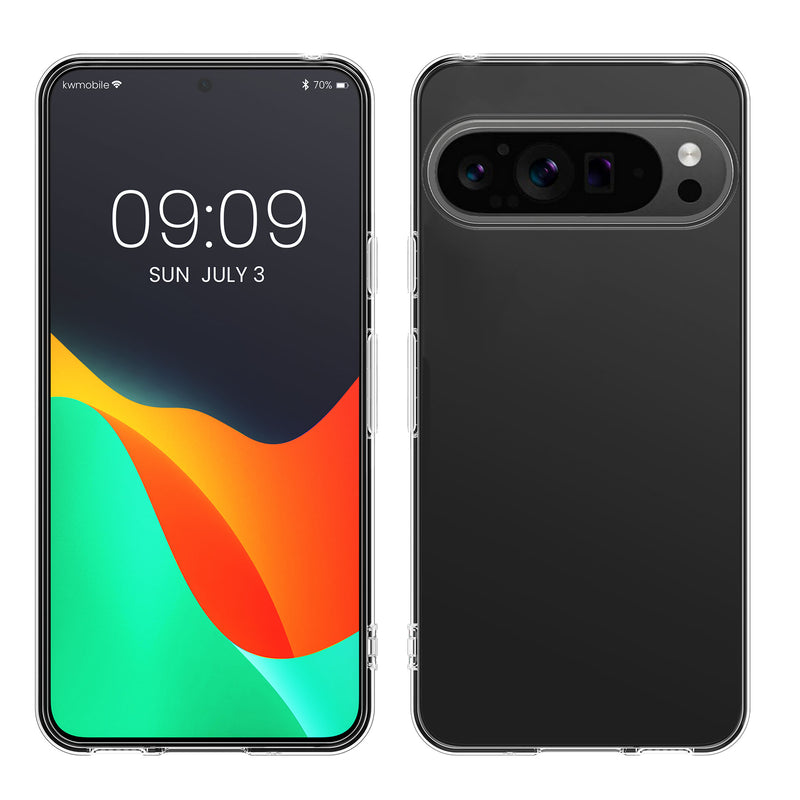 kwmobile Hülle kompatibel mit Google Pixel 9 Pro XL - Silikon Handyhülle transparent - Handy Case in Transparent Transparent  
